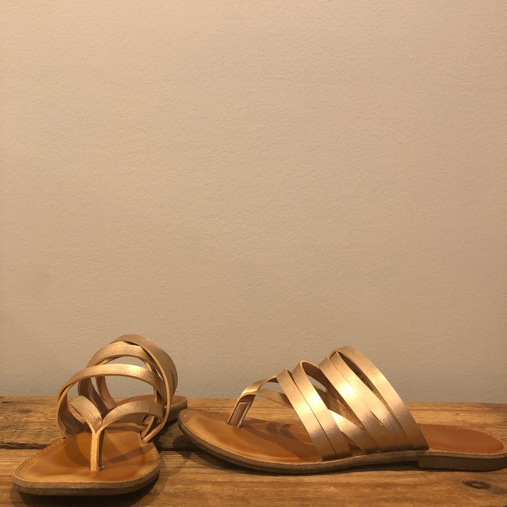 Rose Gold Rock & Candy Strappy Flip Flops